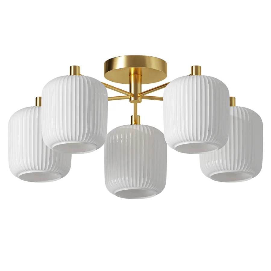Next Ryker Brass 5 Light Flush Ceiling Light - Image 2