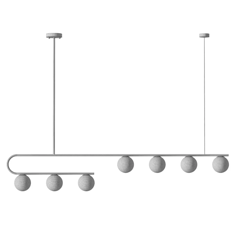 Postmodern Gold Linear Island Pendant Light 7 heads - Image 3