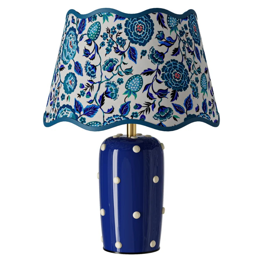 Cath Kidston Blue Strawberry Garden Scallop Spot Table Lamp - Image 2