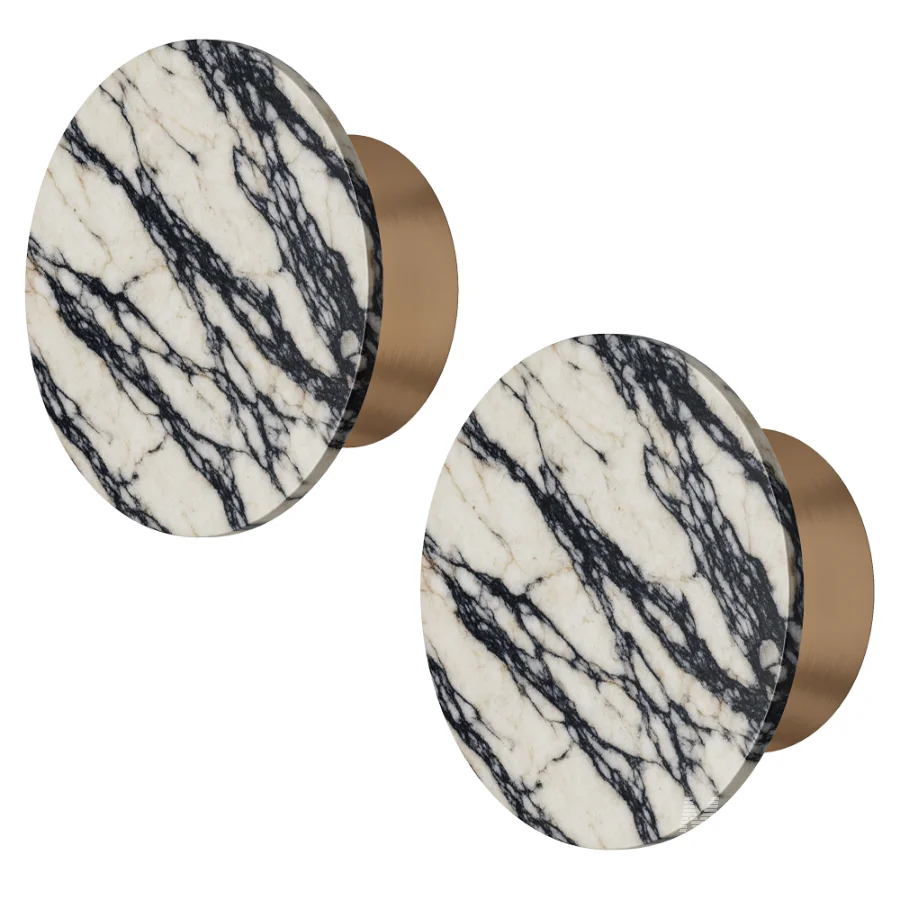 FareDecor Santi Calacatta Viola Marble Brass Wall Light - Image 1