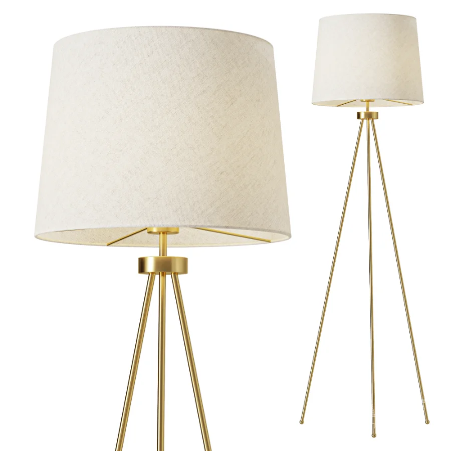 Tristan Brass Tripod Floor Lamp - Image 1