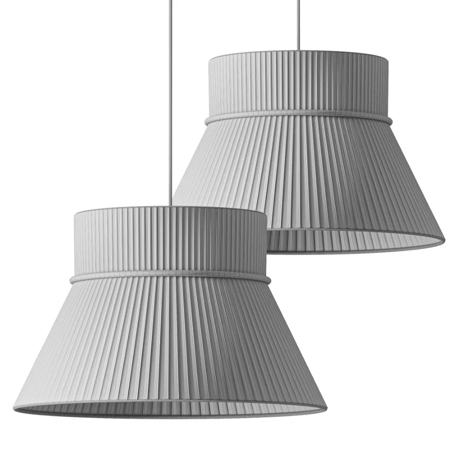 Lustria Suspension Fabric Pleated Cone Chandelier White C - Image 3
