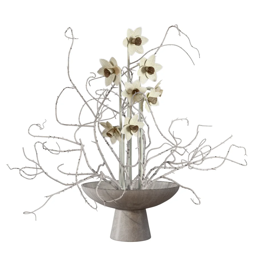 Daffodils Dry Twisted Branch Bouquet - Image 5