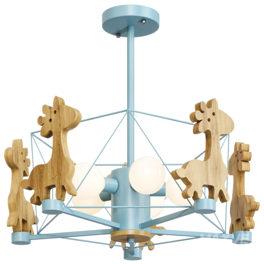 Lovely Deer Wooden Chandelier - Image 4