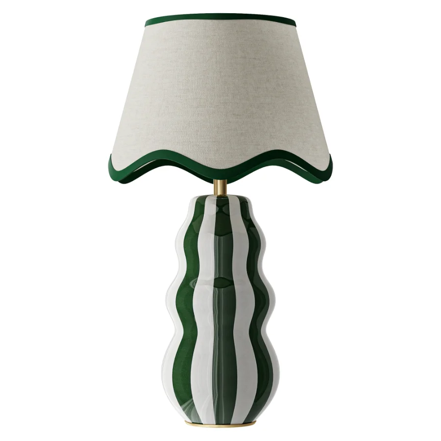 ValueLights Everie Green Stripe Lamp - Image 2