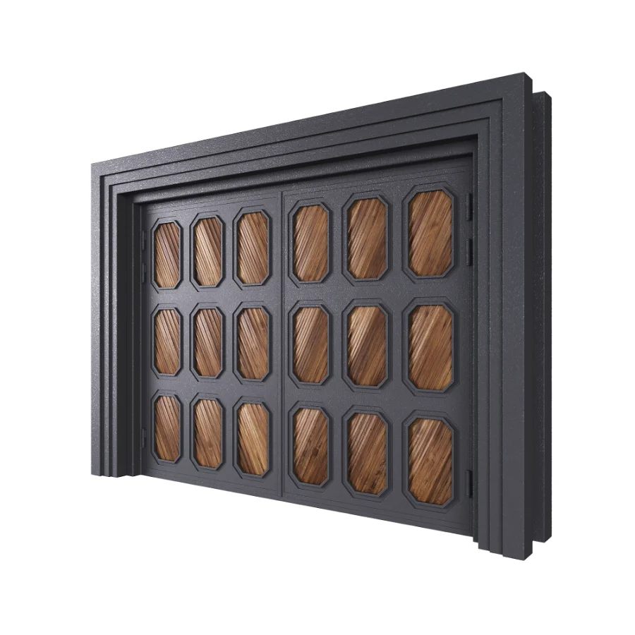 Iron gate with wooden details - Image 6