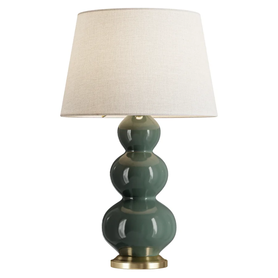 Robert Abbey Triple Gourd Plum Brass Table Lamp - Image 2