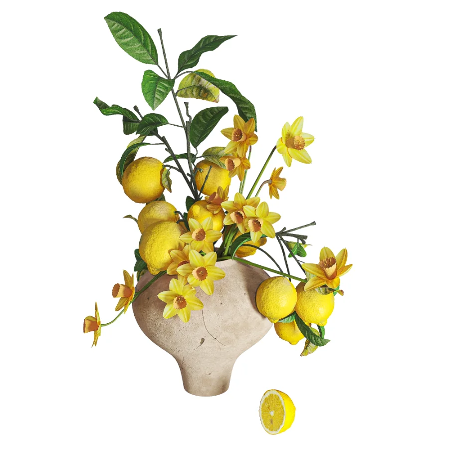Spring Daffodils Lemon Branches Bouquet - Image 3