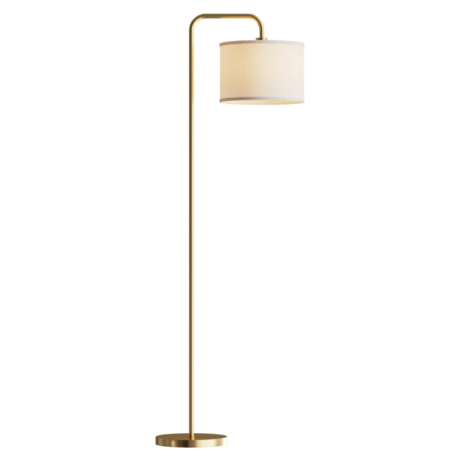 Ellingsworth Gold Fabric Arc Floor Lamp - Image 2
