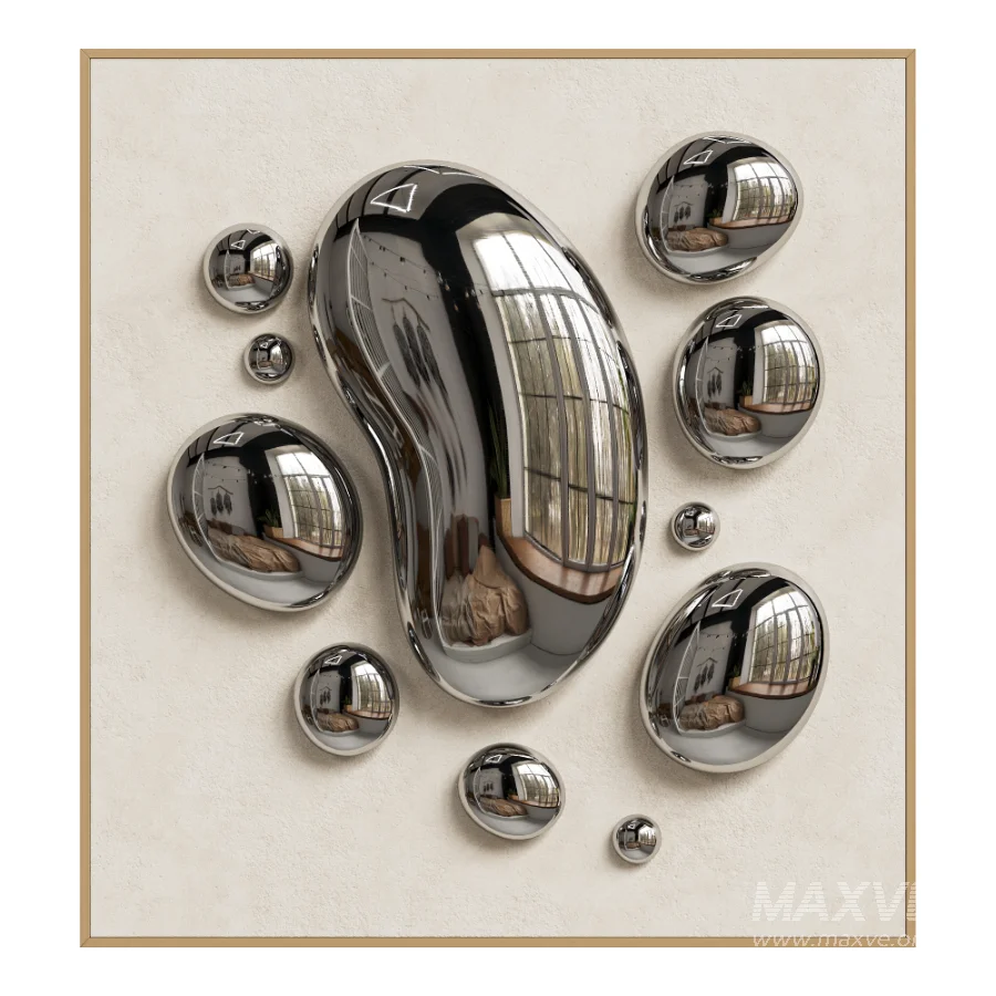Chrome Bubble Wall Decor 03 - Image 1