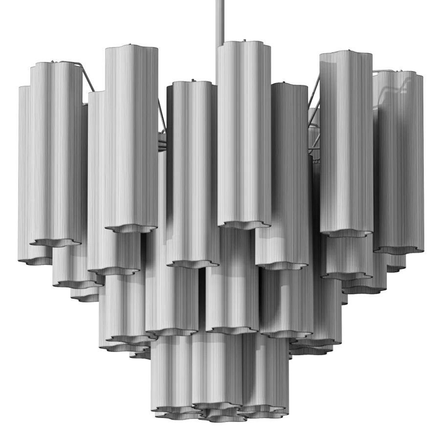 Murano Chandelier Blue Glass Tubes - Image 3