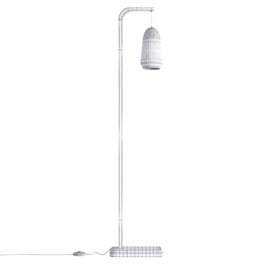 Nasoa glass and wood floor lamp - Image 1