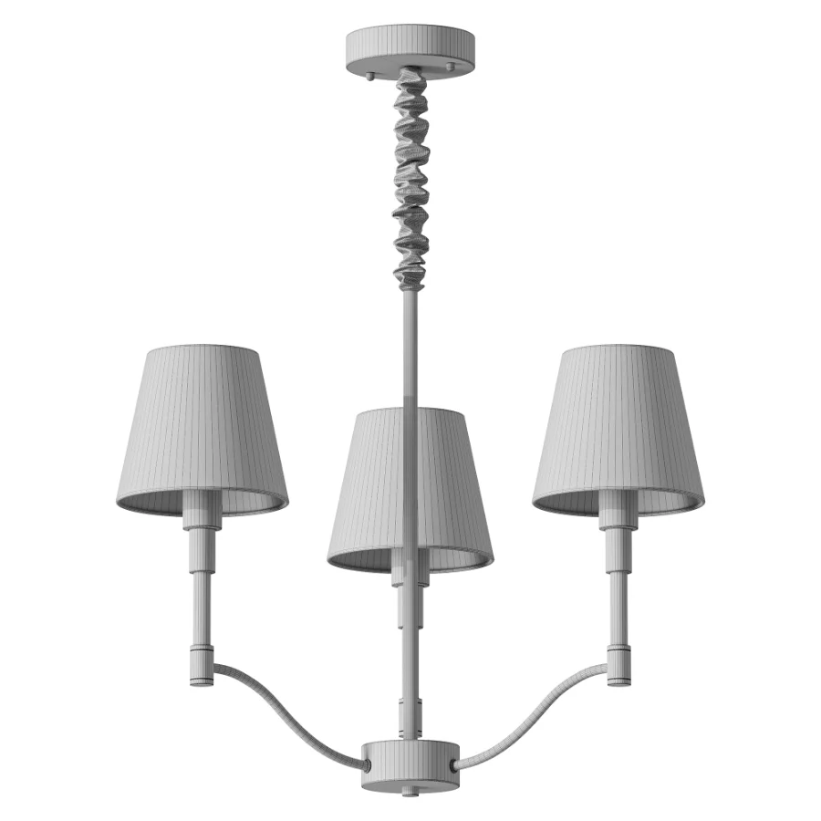 Meridian Mid Century Brass Chandelier 3 heads - Image 2