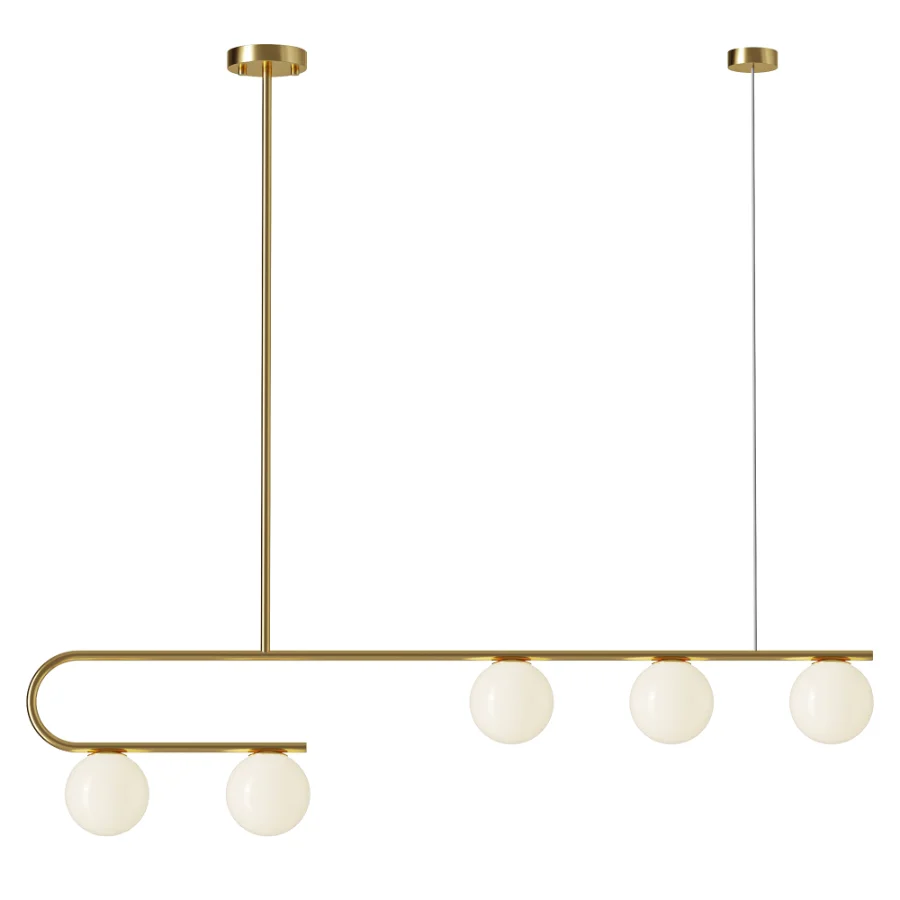 Postmodern Gold Linear Island Pendant Light 5 heads - Image 2