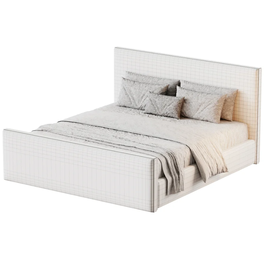 Schaefer Wood Trim High Footboard Bed - Image 4