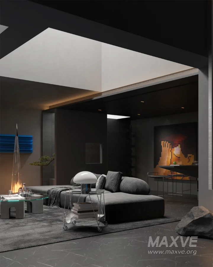 Modern Dark Villa Living Room - Image 18
