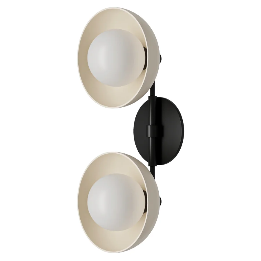 Dixon Double Brass Hemisphere Wall Sconce - Image 2