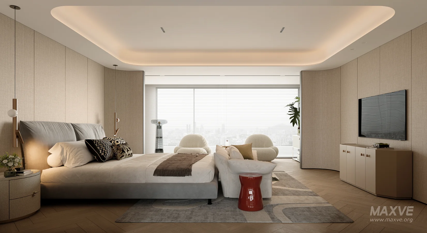 Modern master bedroom dressing room and work room - Image 4