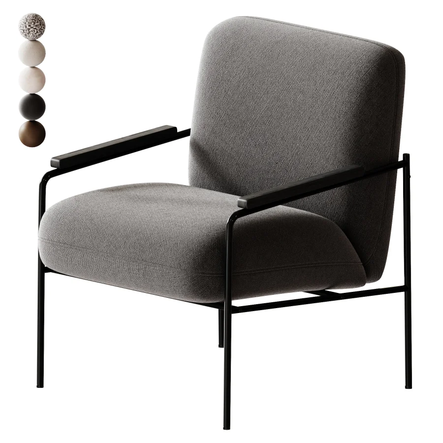 Castel Velour Milk Armchair - Image 5