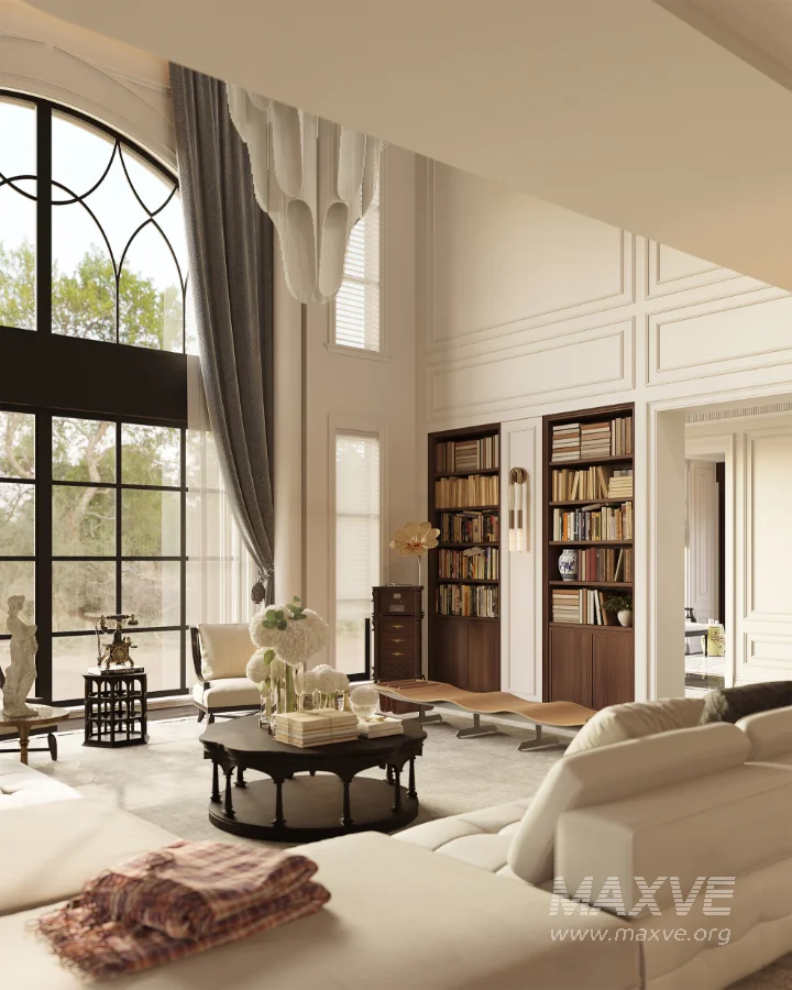 Luxury villa living room and dining room hallway - Image 17