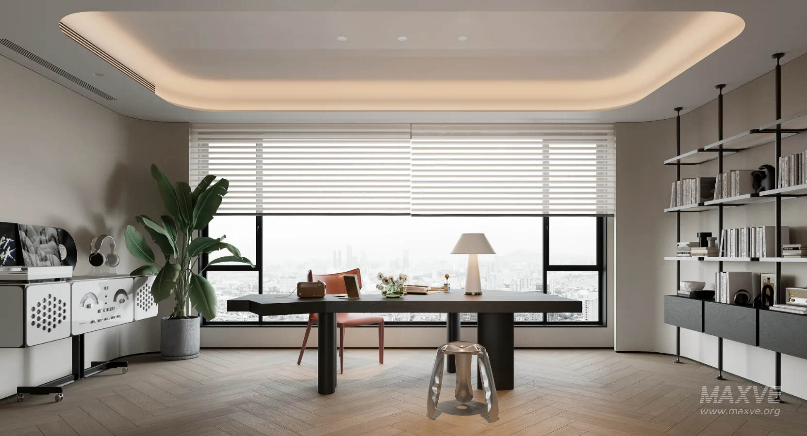 Modern master bedroom dressing room and work room - Image 2