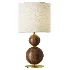 Itens Henriqueta Brass Wood Linen Table Lamp - Thumbnail 1