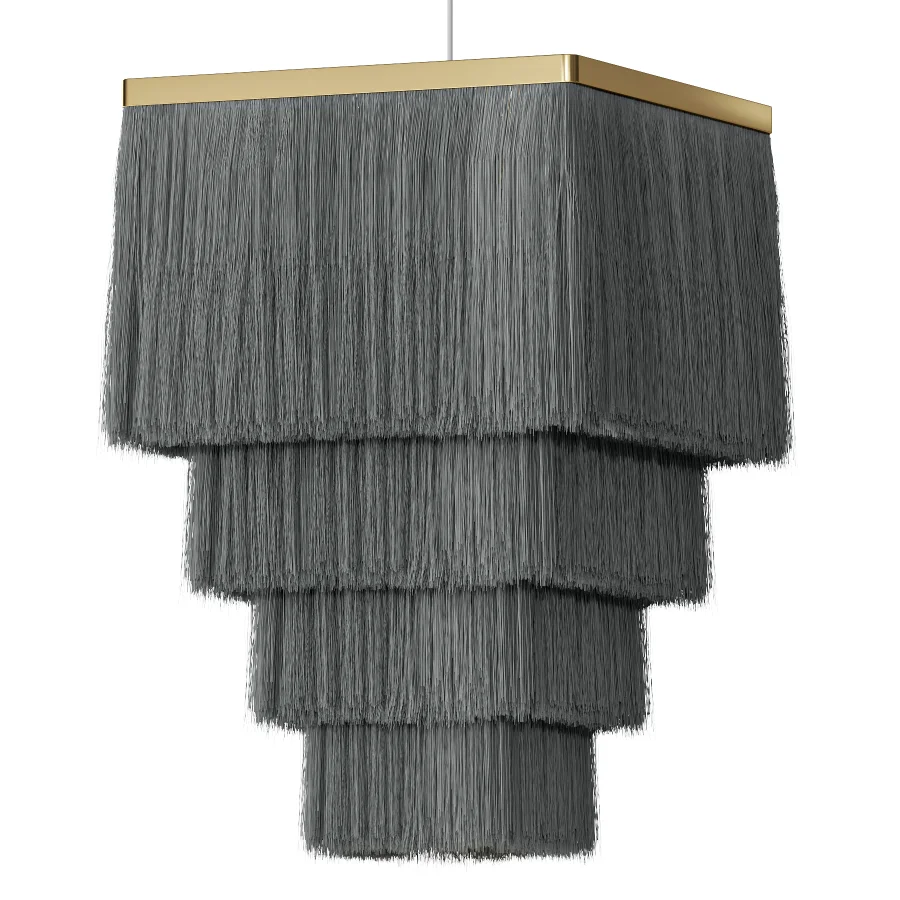 Square Fringed Pendant Lampshade - Image 2