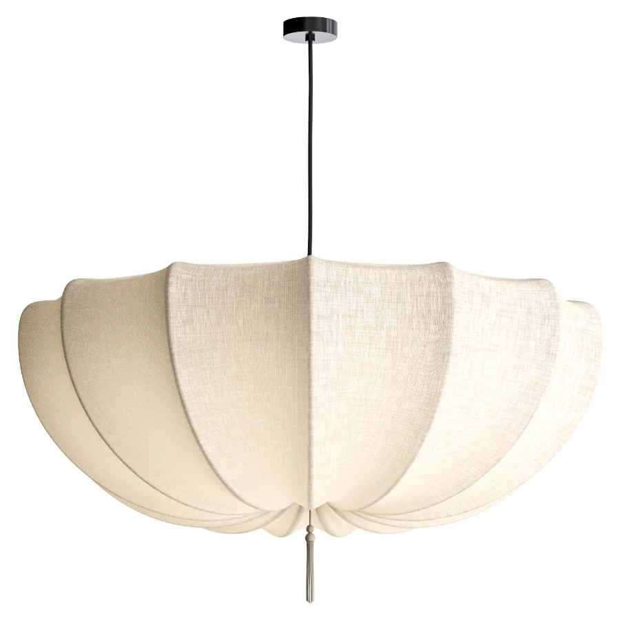 Nordic Cream Fabric Pendant Light - Image 2