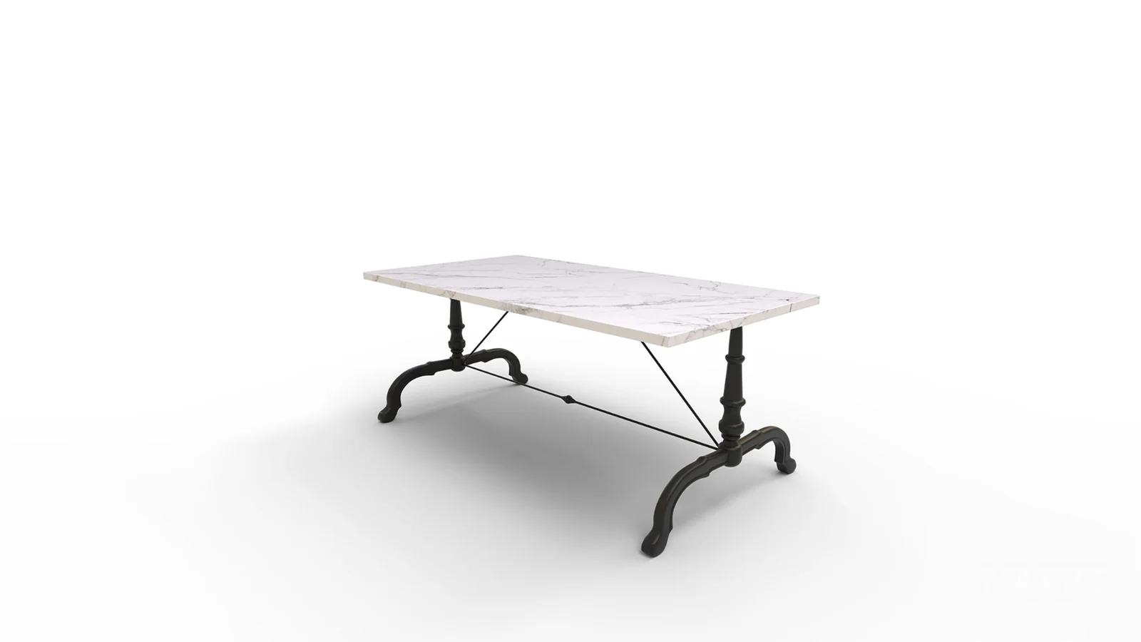 La Coupole Rectangular Iron Bistro Table - Image 2