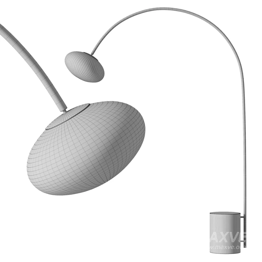 Caleb Marble Floor Lamp in Silver - Image 3