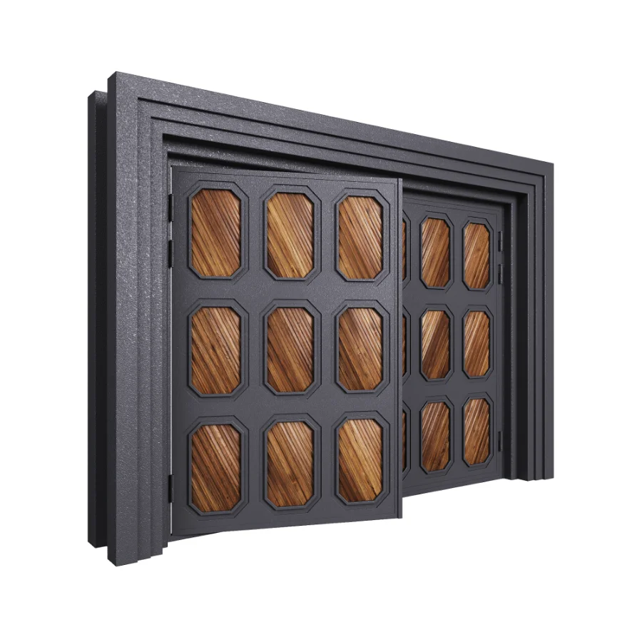 Iron gate with wooden details - Image 2