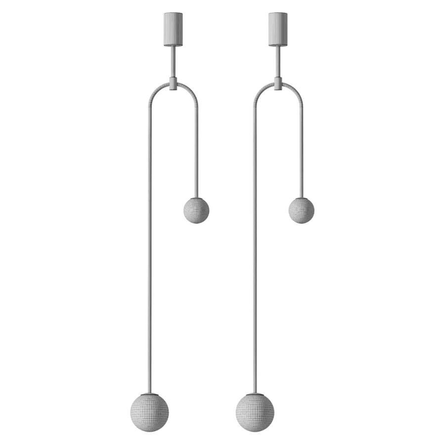 Modern White Globe Glass Metal Pendant Lamp - Image 3