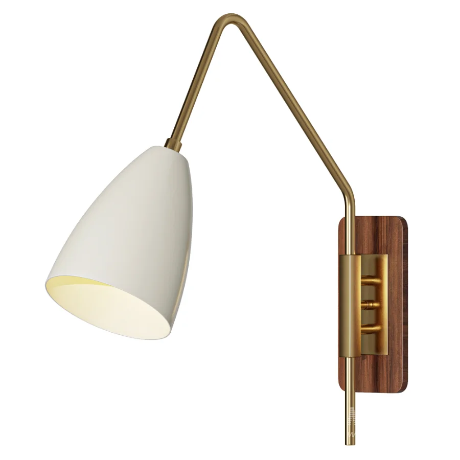Elska Wall Lamp Walnut Brass Enamel - Image 2
