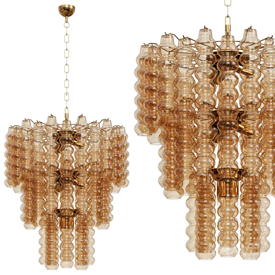 Murano Chandelier Curva Rosa 48 Tubes - Image 4