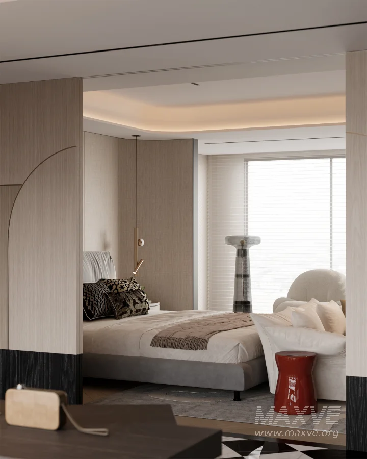 Modern master bedroom dressing room and work room - Image 11
