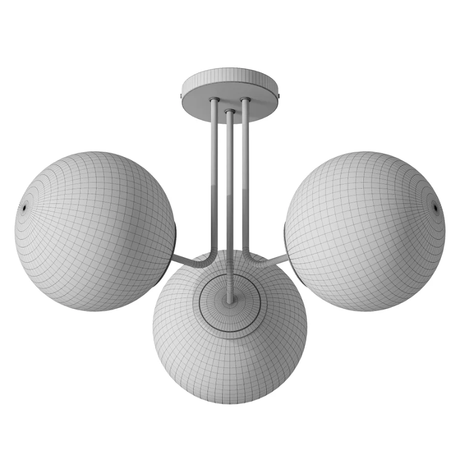 Kaynen 3 Light Modern Sputnik Semi Flush Mount - Image 3