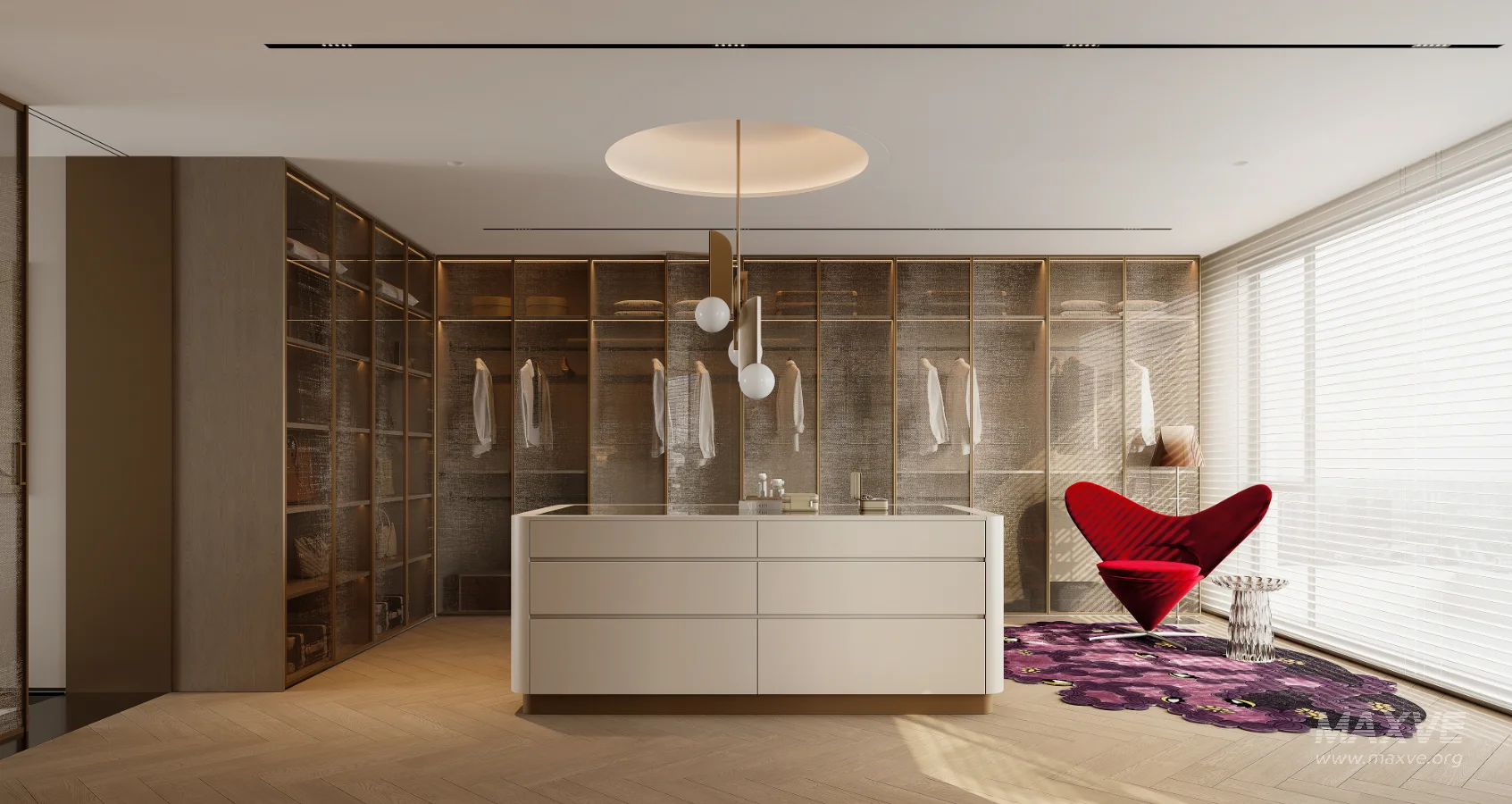 Modern master bedroom dressing room and work room - Image 3