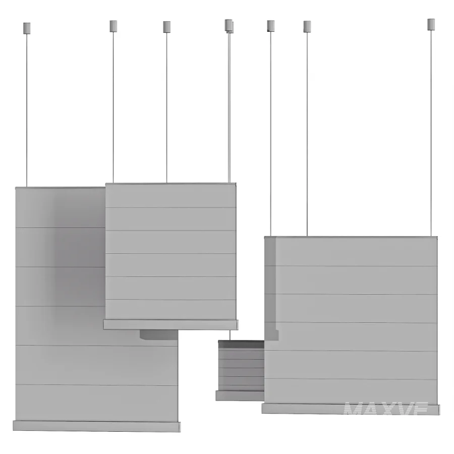 Square Fabric Linear Pendant - Image 3