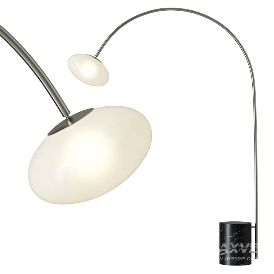 Caleb Marble Floor Lamp in Silver - Image 1