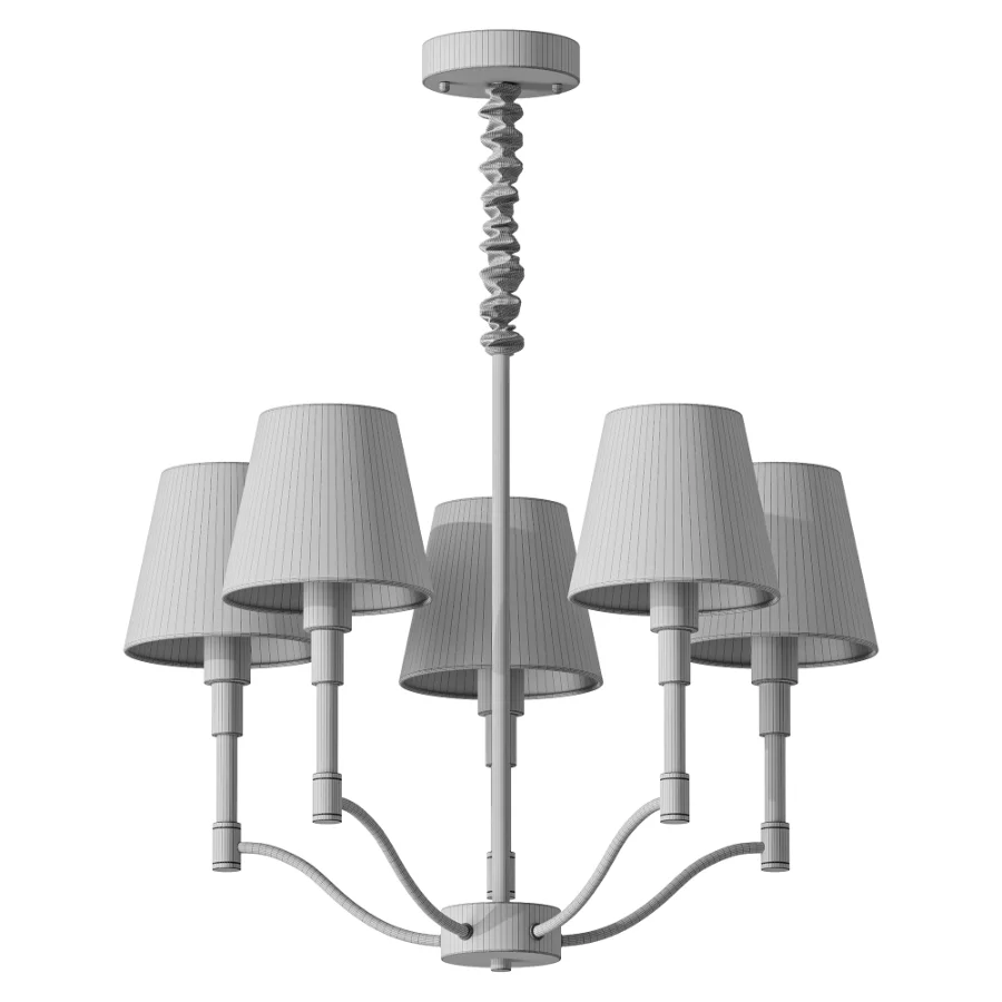 Meridian Mid Century Brass Chandelier 5 heads - Image 2