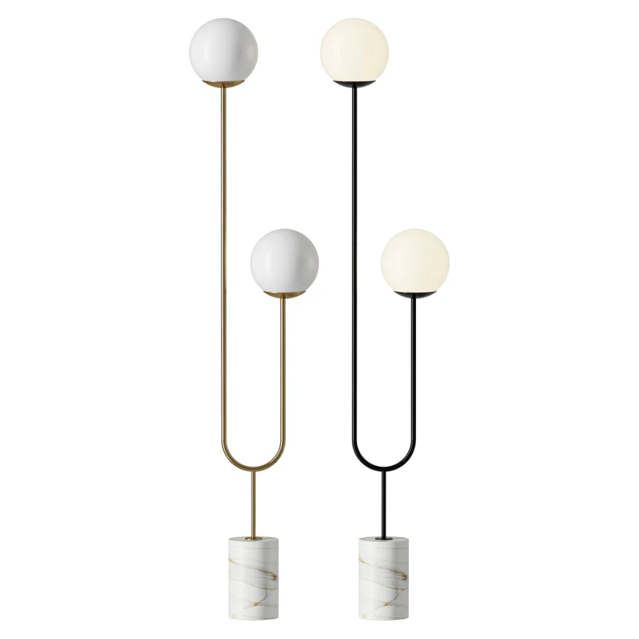LEIF IRON AND MARBLE FLOOR LAMP - Image 1