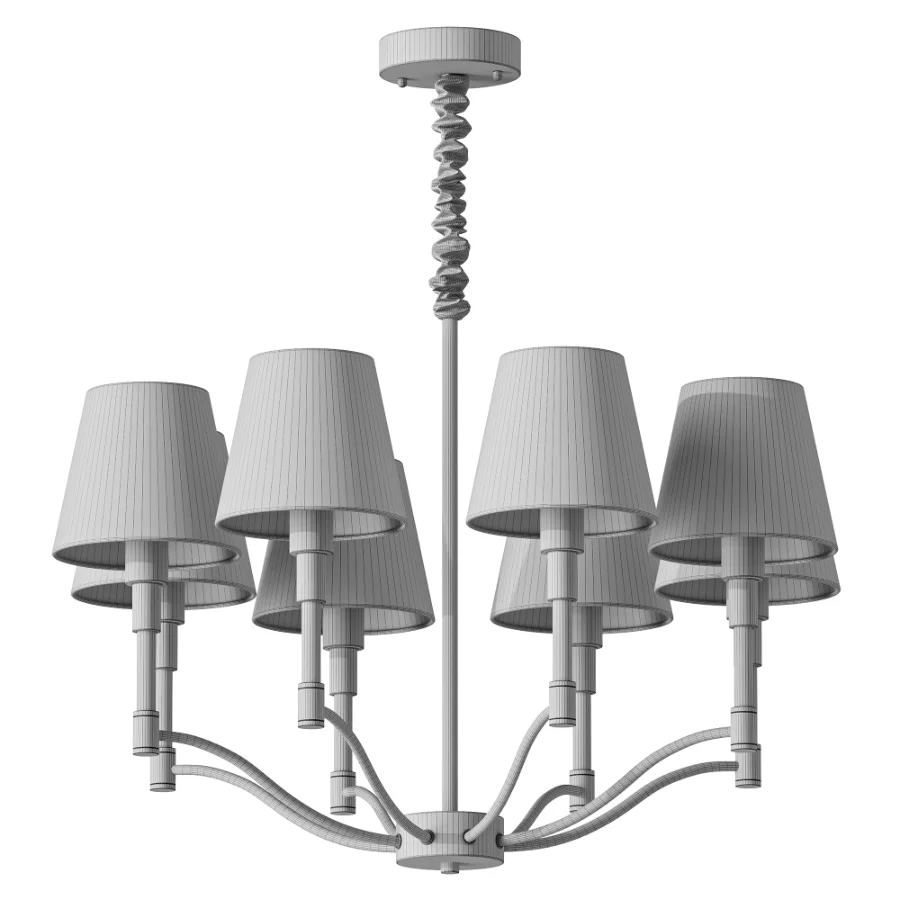 Meridian Mid Century Brass Chandelier 8 heads - Image 2