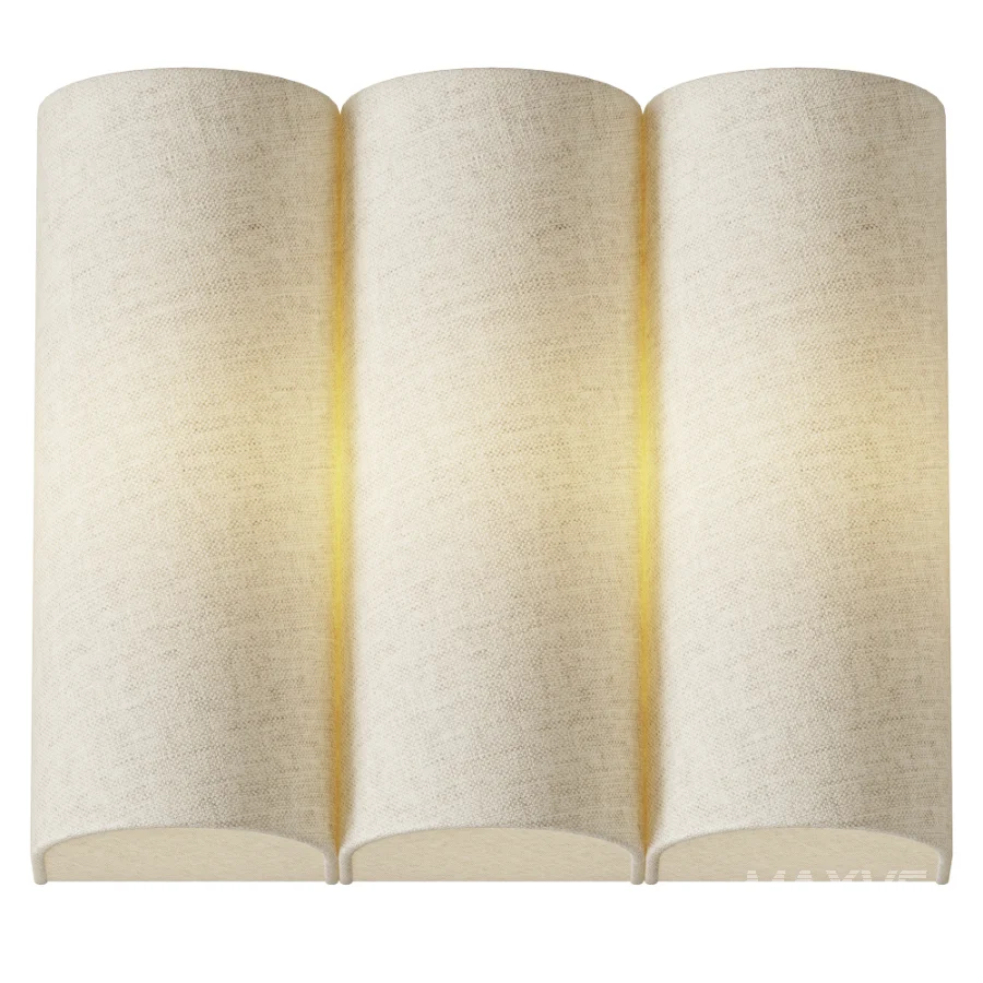 Folia scalloped natural linen wall light - Image 1