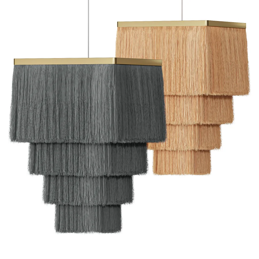 Square Fringed Pendant Lampshade - Image 1