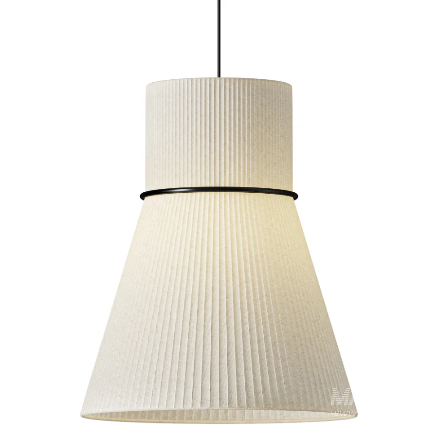 Lustria Suspension Fabric Pleated Cone Chandelier White B - Image 2