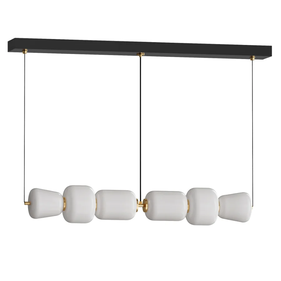 Linkori Marsh Serenity Opal Glass Linear Chandelier - Image 1