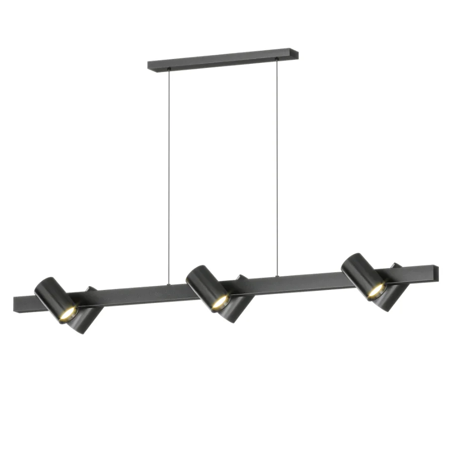 Lindby Savoli Pendant Light 116 cm Black 6 Bulb - Image 2