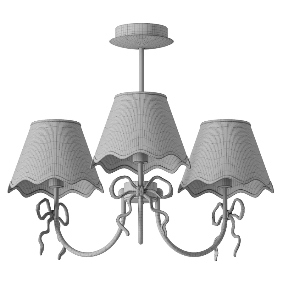 Serynthis Vintage Tapered Fabric Brass Bow Ceiling Light - Image 3
