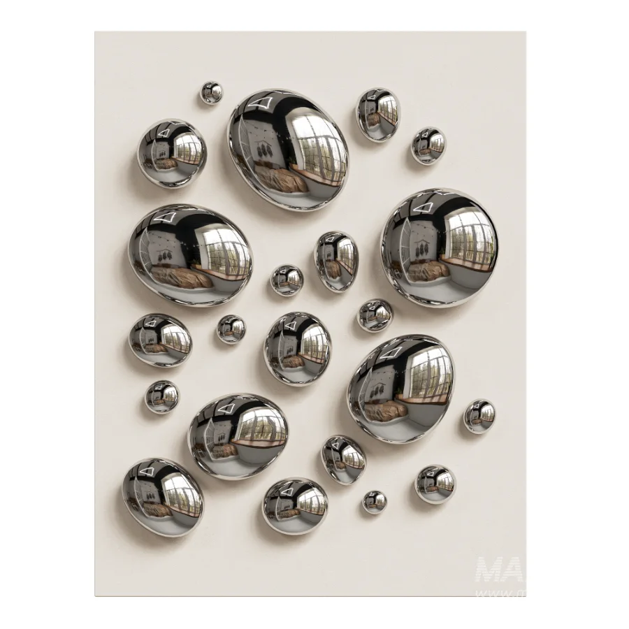 Chrome Bubble Wall Decor - Image 2