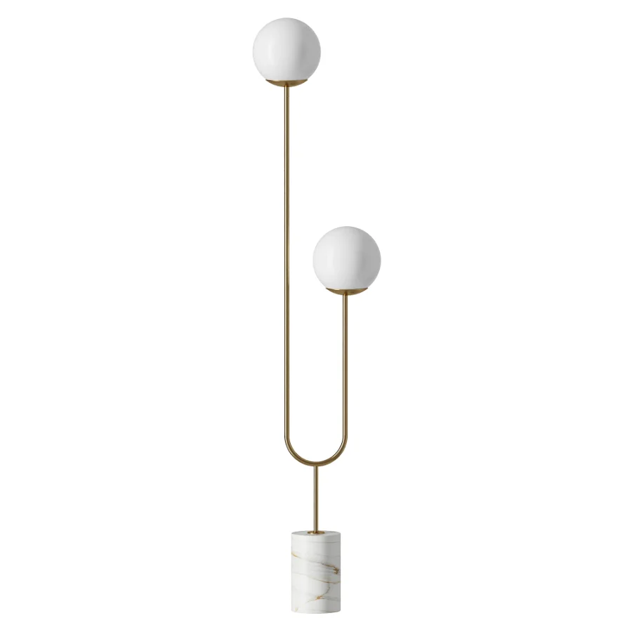 LEIF IRON AND MARBLE FLOOR LAMP - Image 2